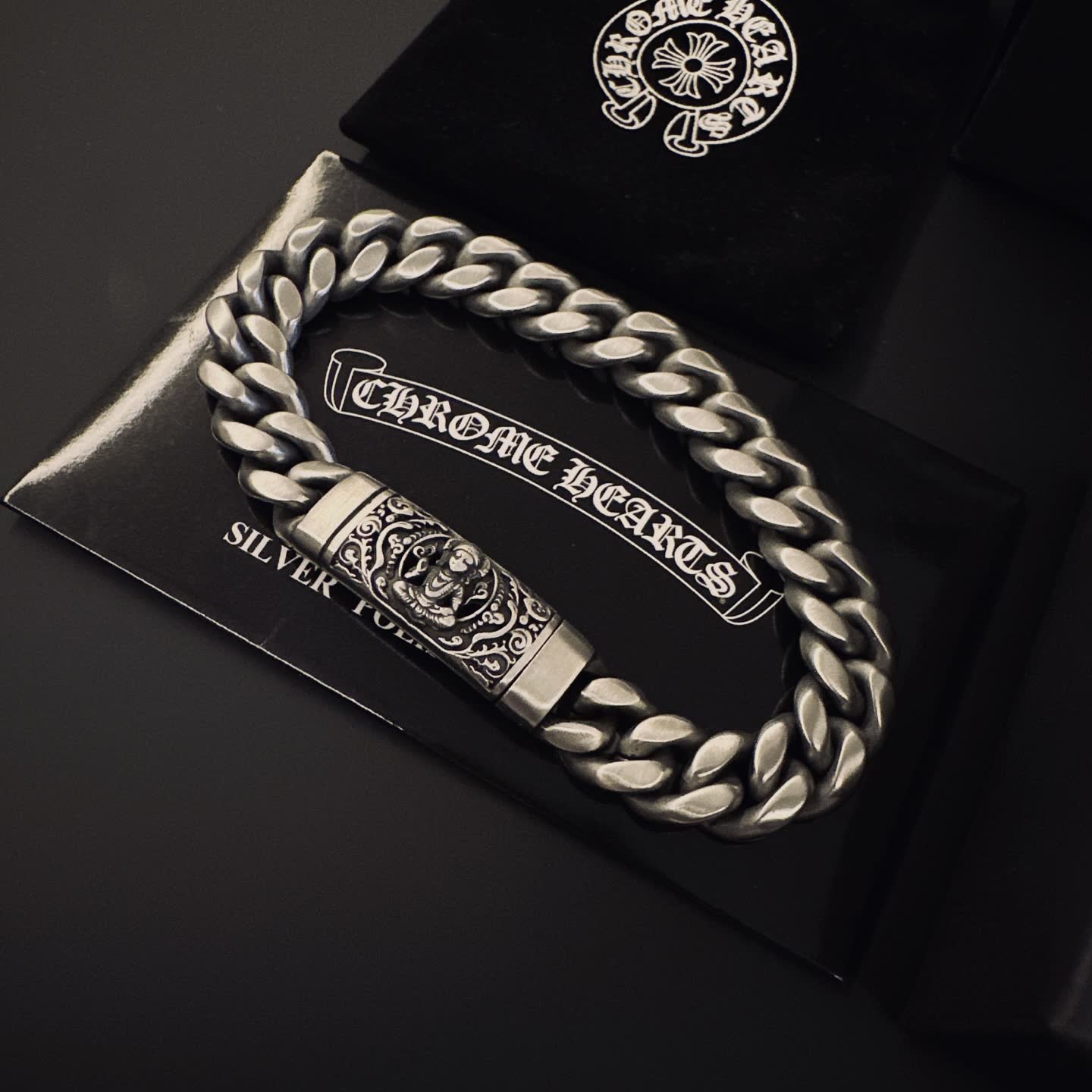 Chrome Hearts Silver Bracelet with Medallion